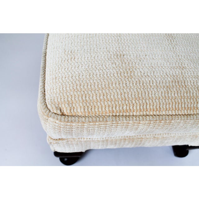 Ivory Vintage Ivory-Colored Footstool or Ottoman For Sale - Image 8 of 12