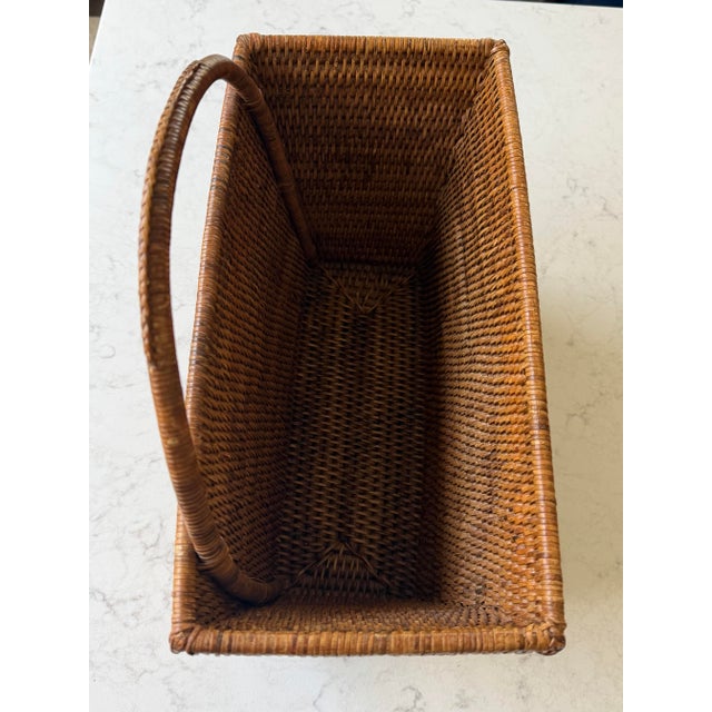 Sienna Woven Rattan Magazine Basket For Sale - Image 8 of 11