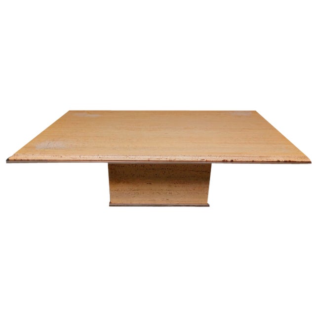 Vintage Travertine Coffee Table For Sale