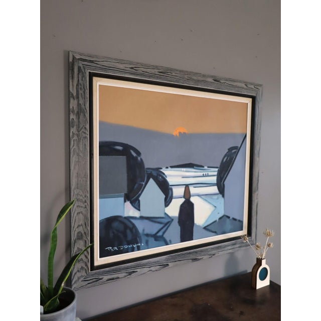 Mid-Century Modern 'Winter Light at Dusk' Vintage Swedish Landscape Oil Painting, Framed For Sale - Image 4 of 11