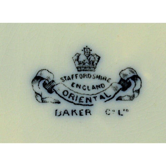 Circa 1880 Staffordshire Baker & Co. Ltd Oriental Pattern Flow Blue