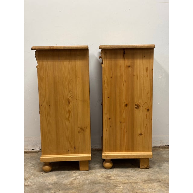 Wood Vintage European Pine Nightstands For Sale - Image 7 of 8