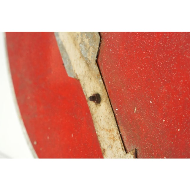 Metal Vintage French Steel Fire Station Directional Location Sign For Sale - Image 7 of 7