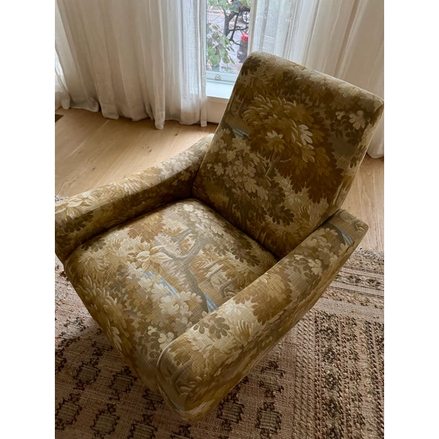 Mid-Century Modern Pierce & Ward Upholstered Chair 1950's Italian Armchairs in the Style of Marco Zanuso For Sale - Image 3 of 7