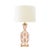 Worlds Away Matthew Izzo Home - Gina Hand-Painted Coral Ikat Tole Table Lamp With Cream Silk Shade and Gold Trim For Sale - Image 4 of 4