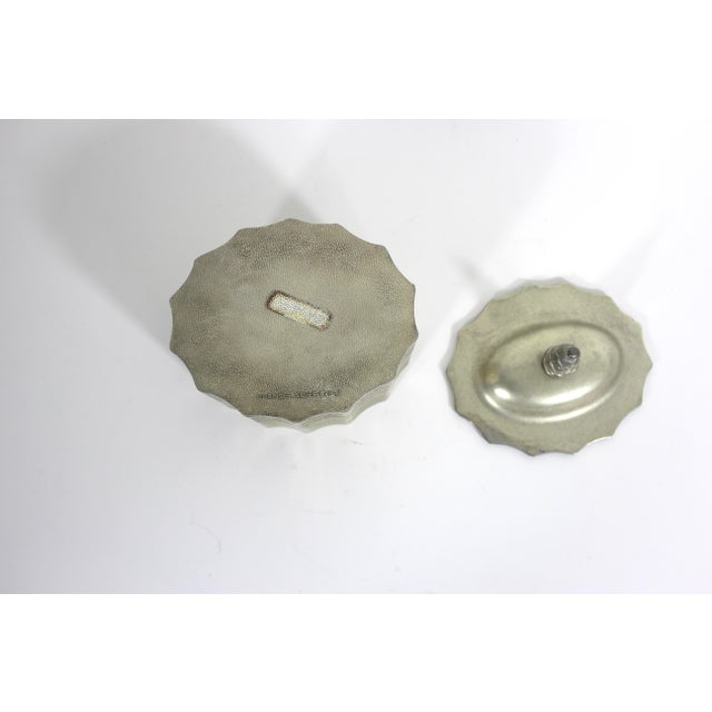 Vintage Silver Plated Oval Trinket Box Scalloped Edge, Red Velvet Lined For Sale - Image 9 of 9