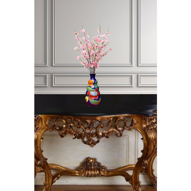 La Musa Abstract Floral Ceramic Vase For Sale - Image 9 of 15