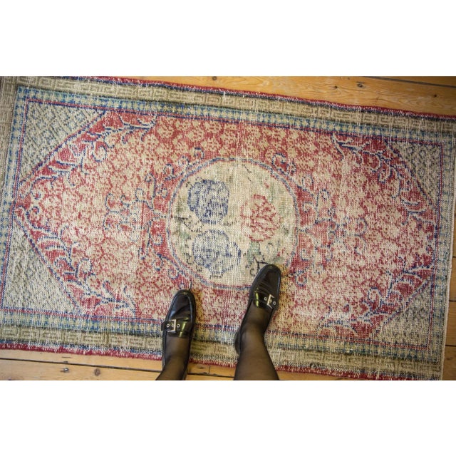 Textile Vintage Distressed Oushak Rug - 2'10" X 4'10" For Sale - Image 7 of 9