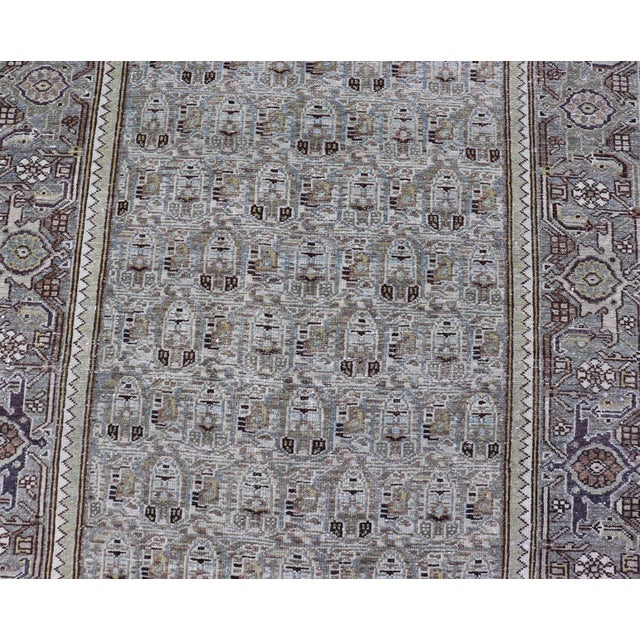 Antique Persian Malayer Rug With Intricate Geometric Patterns 4'1 X 7'2 For Sale - Image 9 of 11