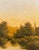 The Last Sunset by Shawn Krueger | Oil on Panel Landscape with trees and water at sunset For Sale