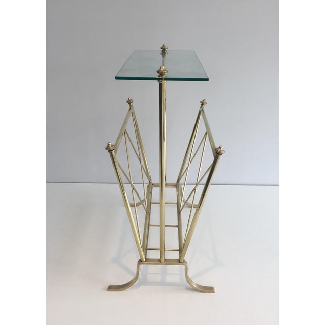 Neoclassical Brass and Glass Magazine Rack. French Work by Maison Jansen For Sale - Image 12 of 12