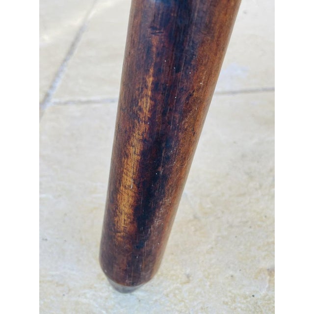 Brown Vintage French Farmhouse Milking Stool on Tripod Legs For Sale - Image 8 of 14