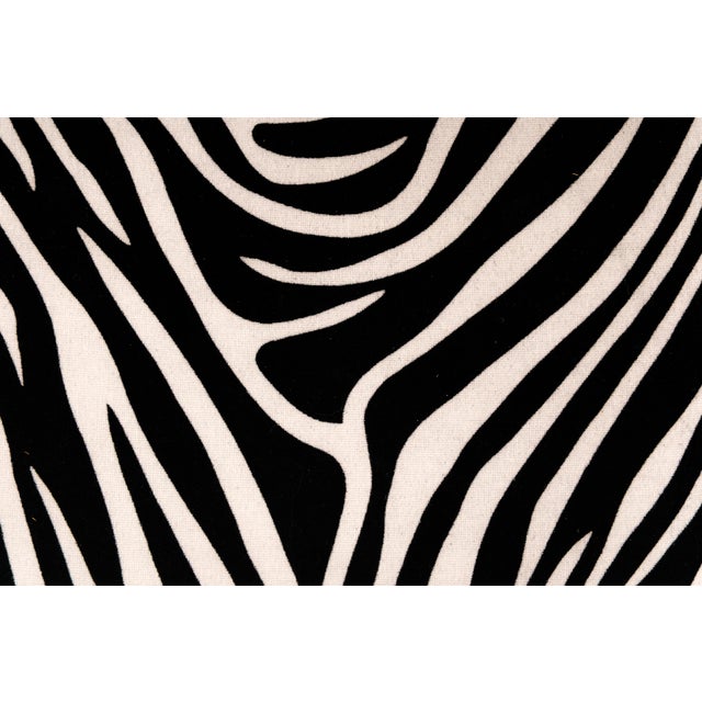 Red Vintage Set of 4 Danish Modern Teak Dining Chairs 1960s Zebra Print For Sale - Image 8 of 18