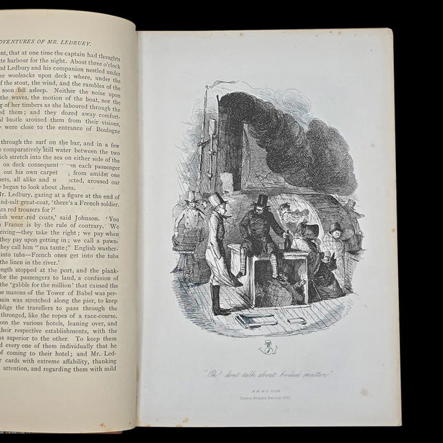 Brown Antique Book, Adventures of Mr Ledbury, Albert Smith, Novel, Literature, c.1886 For Sale - Image 8 of 12