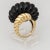 Modern 1960s Stylized Ribbed Onyx Yellow Gold Cocktail Ring size 6.75 For Sale - Image 3 of 10