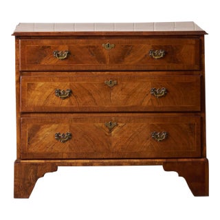 19th Century Walnut Crossbanded 3-Drawer Chestv For Sale