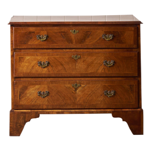 19th Century Walnut Crossbanded 3-Drawer Chestv