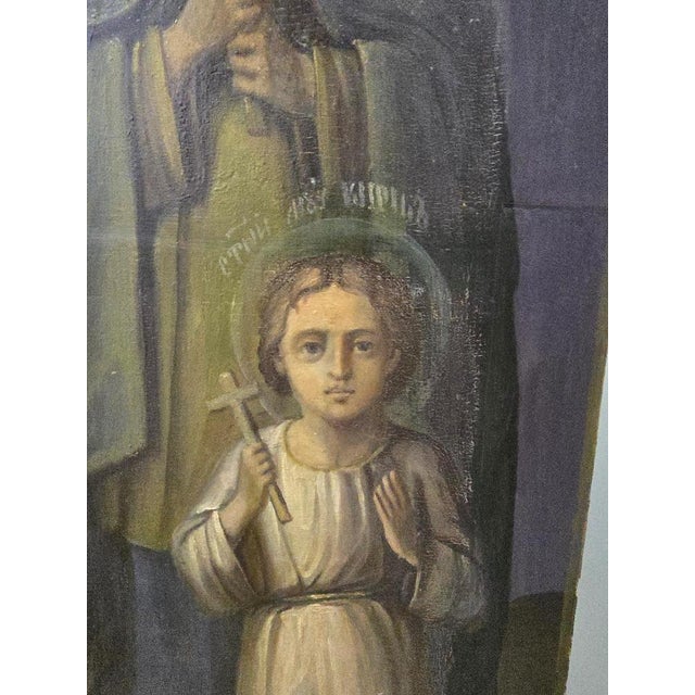 19th Century Orthodox Icon Martyr Iolita and Kirill, 1860 For Sale - Image 6 of 14