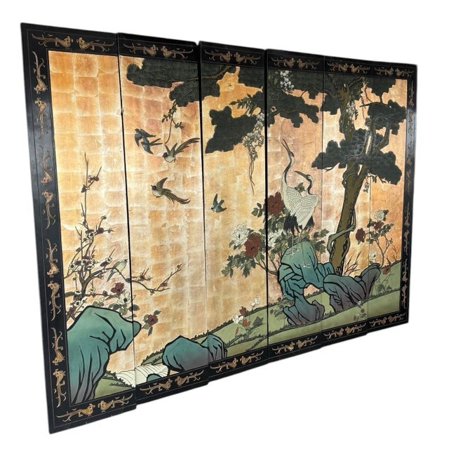 Hollywood Regency Stunning Mid-20th Century Chinese Export Six-Panel Coromandel Screen For Sale - Image 3 of 11