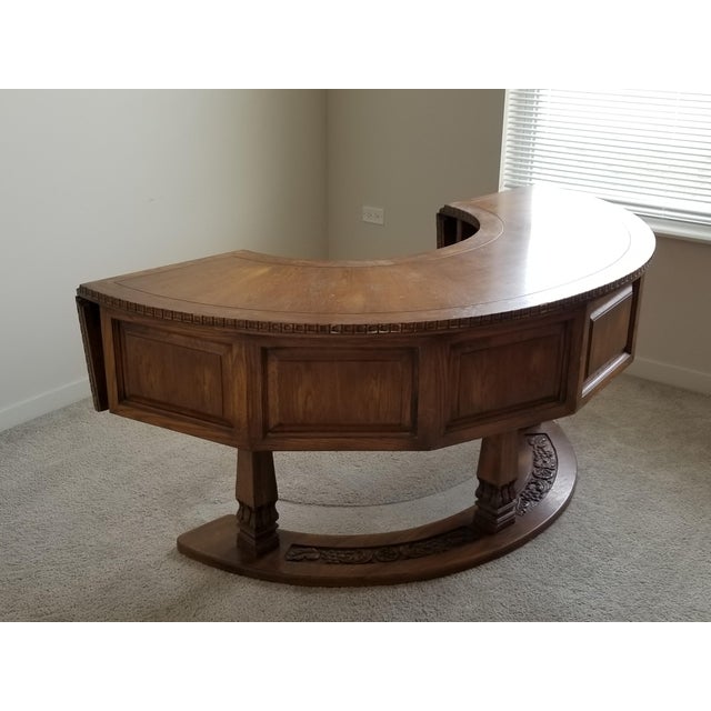 Romweber Semi Circular Viking Oak Hunt Desk Chairish