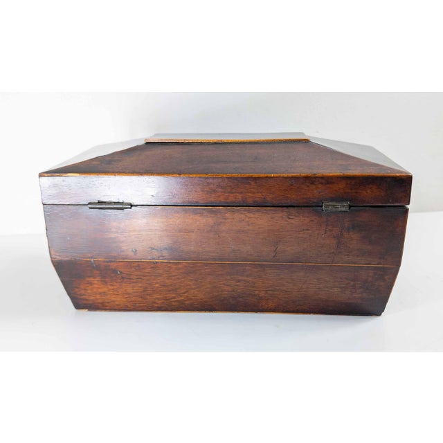 19th Century English Regency Sarcophagus Form Mahogany Tea Caddy Box For Sale In New York - Image 6 of 18