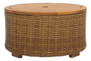 Anguilla Wicker Storage Outdoor Coffee Table, Natural