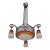 H. Fournet & Charles Schneider French Art Deco Chandelier 1920s - Orange Mottled Glass & Wrought Iron For Sale