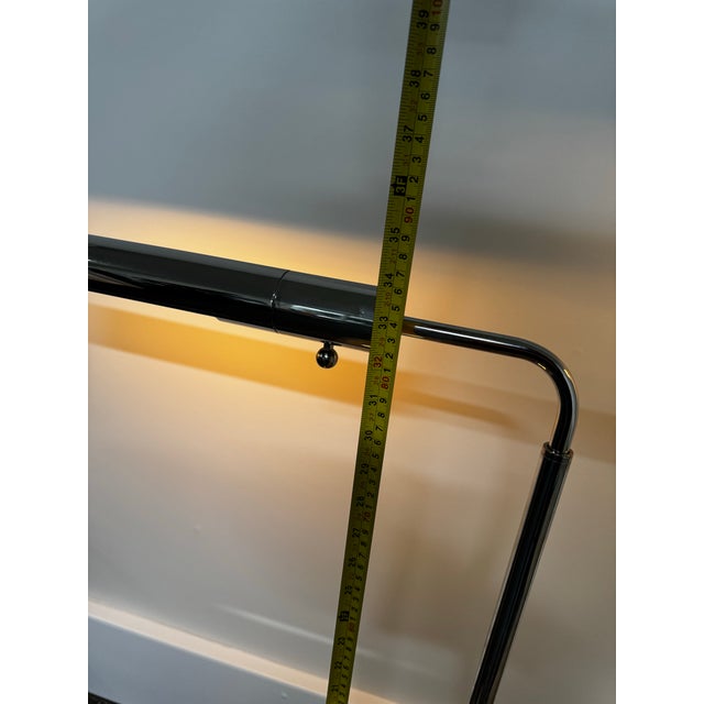 Chrome 1980s Mid-Century Modern Chrome Casella Floor Lamps — Pair of 2 For Sale - Image 8 of 12