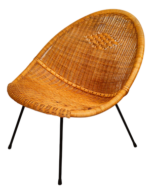 Wicker Armchair, 1950s