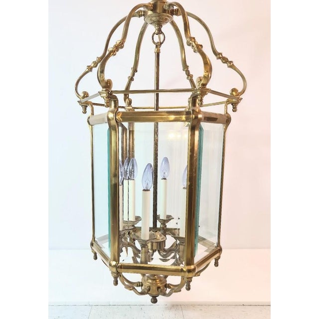 Very Large Old Regency Brass Lantern Early 1900 English For Sale - Image 4 of 14