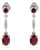 14k White Gold 1.35Ct Natural Ruby & Diamond Drop Dangle Earrings- A Pair For Sale