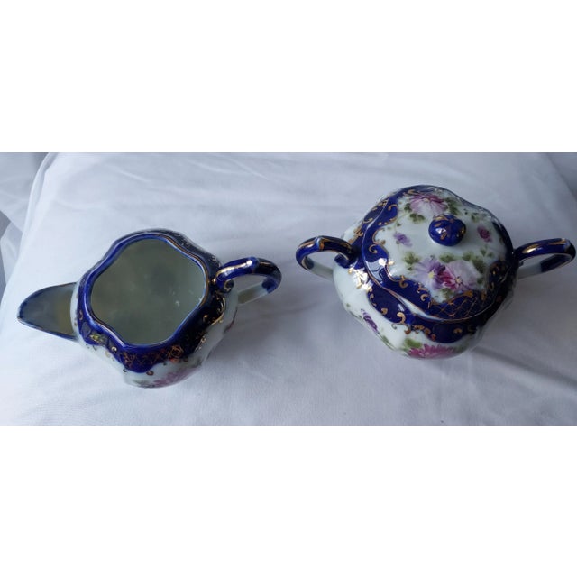 Late 19th Century Nippon Porcelain Creamer and Sugar Set For Sale - Image 4 of 7