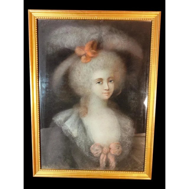 French Artist, Portrait, 18th Century, Pastel Drawing, Framed For Sale - Image 3 of 12