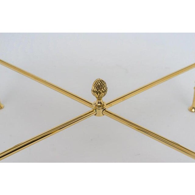 Hollywood Regency Maison Jansen Brass Nesting Tables - Set of 3 For Sale - Image 3 of 12