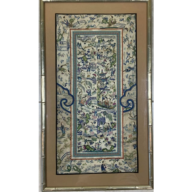 1900 - 1909 1900s Framed Antique Chinese Textile For Sale - Image 5 of 13