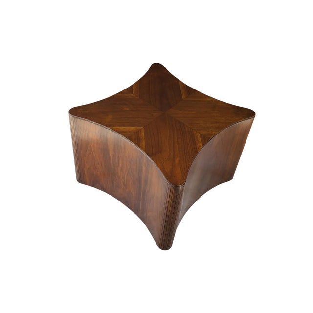 Mid-Century Modern 70s Lane Biomorphic Low Profile Walnut Coffee/Accent Table For Sale - Image 3 of 9