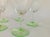Vintage Green & Clear Etched Glass Stemware S/5 For Sale - Image 4 of 5