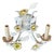Antique White Mid 20th Century Electrified Wall Sconces With Ceramic Flowers & Metal Leaves; A Pair For Sale - Image 8 of 11