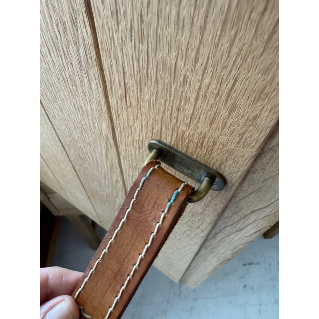 Kurt Ostervig Oak Cabinet With Leather Pulls For Sale - Image 14 of 18