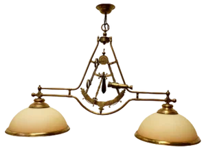 Large Brass Sextant Ceiling Light from the Captains Cabin, 1920