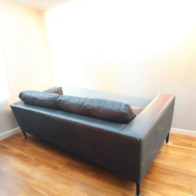 Army Green The Blu Dot New Standard 78″ Leather Sofa For Sale - Image 8 of 12