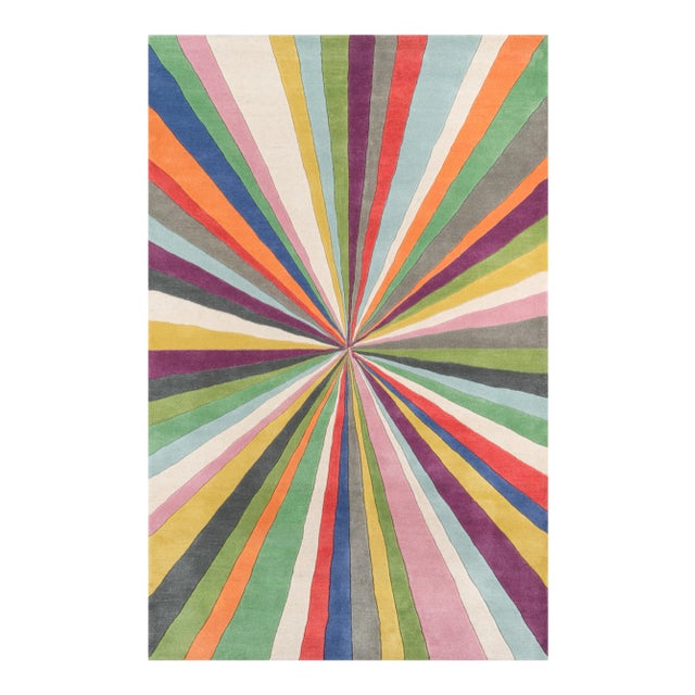 Contemporary Momeni Delhi Hand Tufted Multi Wool Area Rug - 5' X 8' For Sale