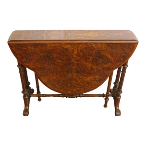 Circa 1840s English Turtle Top Walnut Sutherland Table