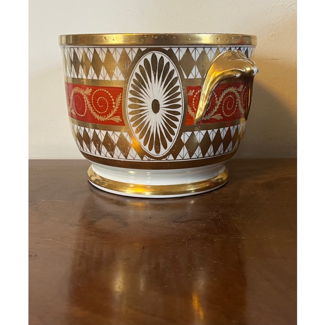 Ceramic Antique Early 19th Century English George III Coalport Porcelain Neoclassical Cachepot Jardiniere, Circa 1810 For Sale - Image 7 of 12