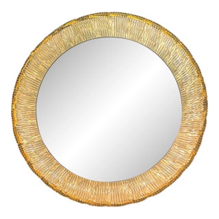 1970s Round Illuminated Acrylic Vanity Mirror For Sale