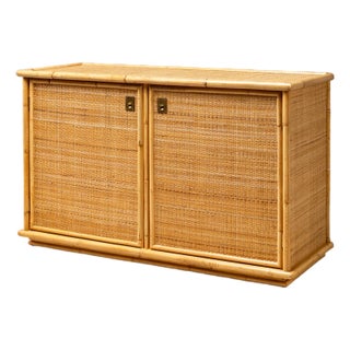 1970s Dal Vera Cane & Bamboo Cabinet For Sale