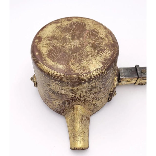 Edo Period Gilt Copper Tea Ceremony Water Pourer, Japan Circa 1800 For Sale - Image 12 of 13
