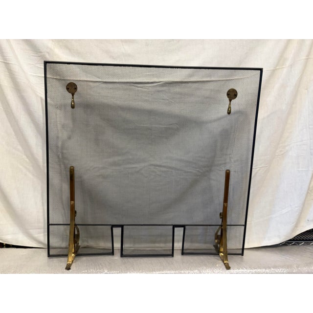 Traditional Turn of the Century Antique Brass Fireplace Set For Sale - Image 3 of 13