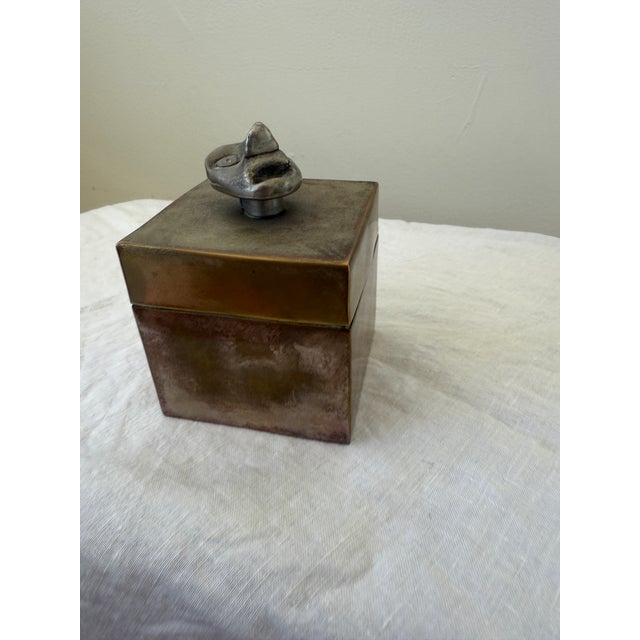 Silver Box With Art Head For Sale - Image 4 of 5