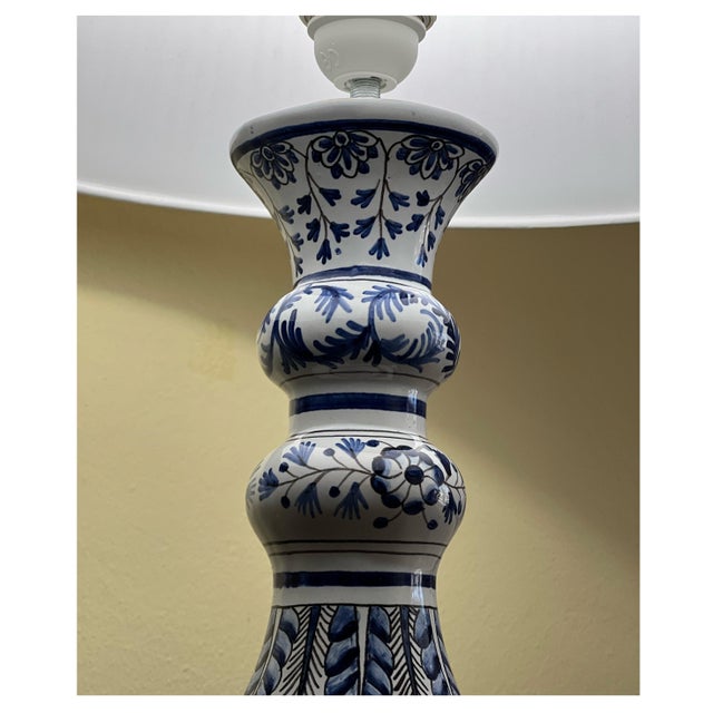 Textile Ceramic Table Lamp from Nevers For Sale - Image 7 of 9